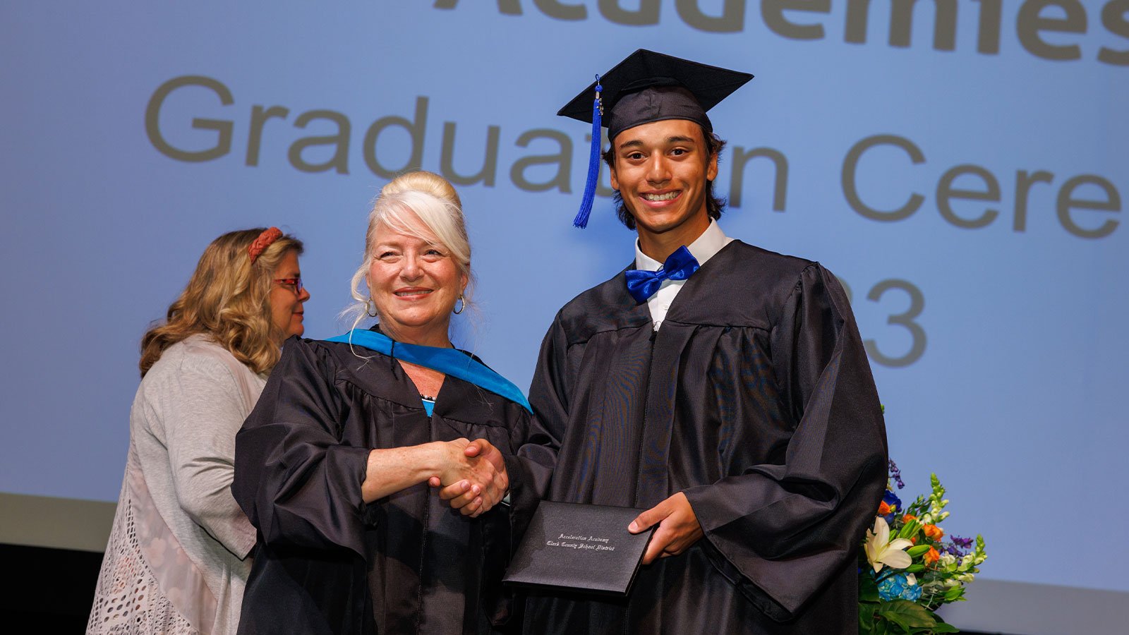 Michael Demara receives high school diploma.