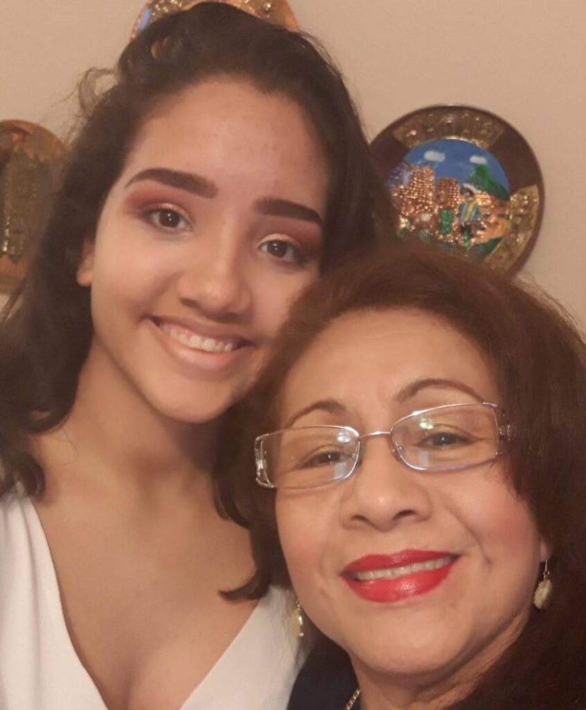 Mom and daughter pose for selfie